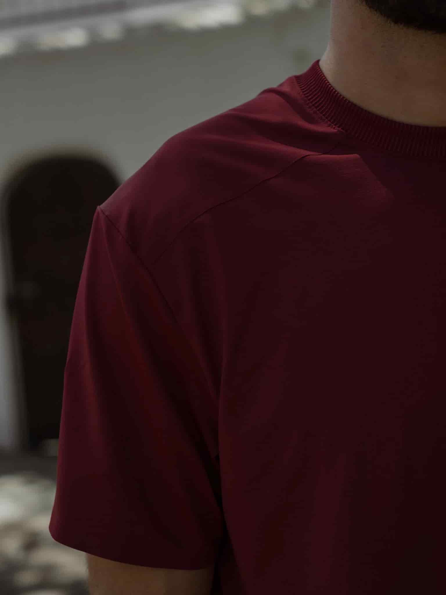 MEN STRUCTURED WORKOUT T-SHIRT - BERRY - miniatura 5