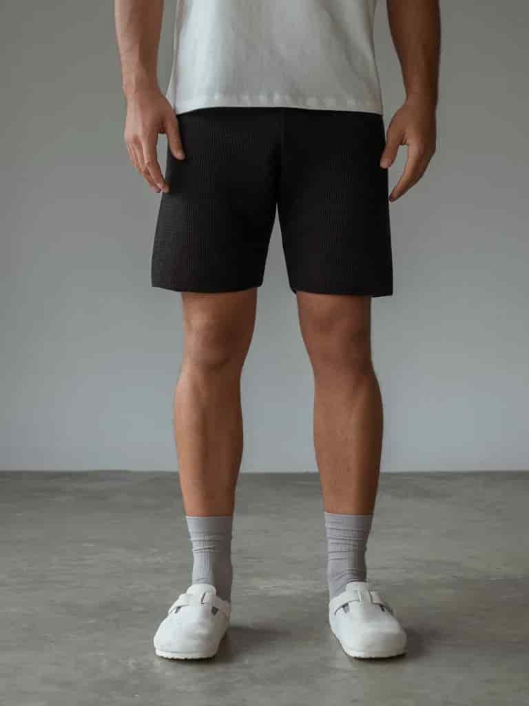 MEN KNIT SHORT - BLACK - miniatura 5