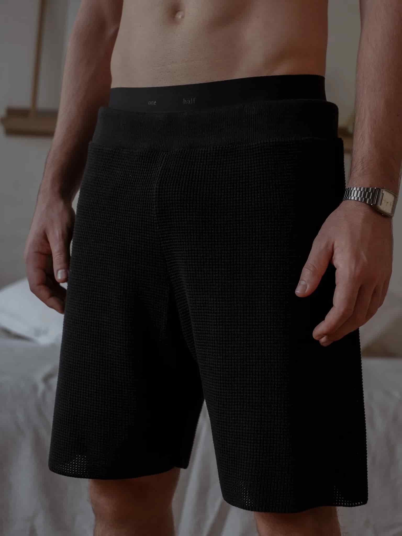 MEN KNIT SHORT - BLACK - miniatura 12