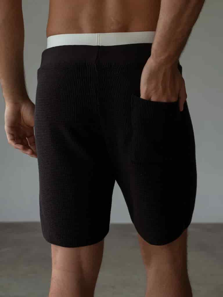 MEN KNIT SHORT - BLACK - miniatura 8
