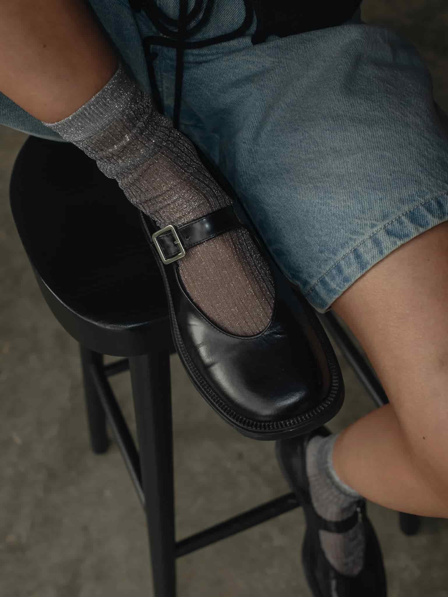 MESH SHINY SOCKS - PLATINUM - miniatura 13