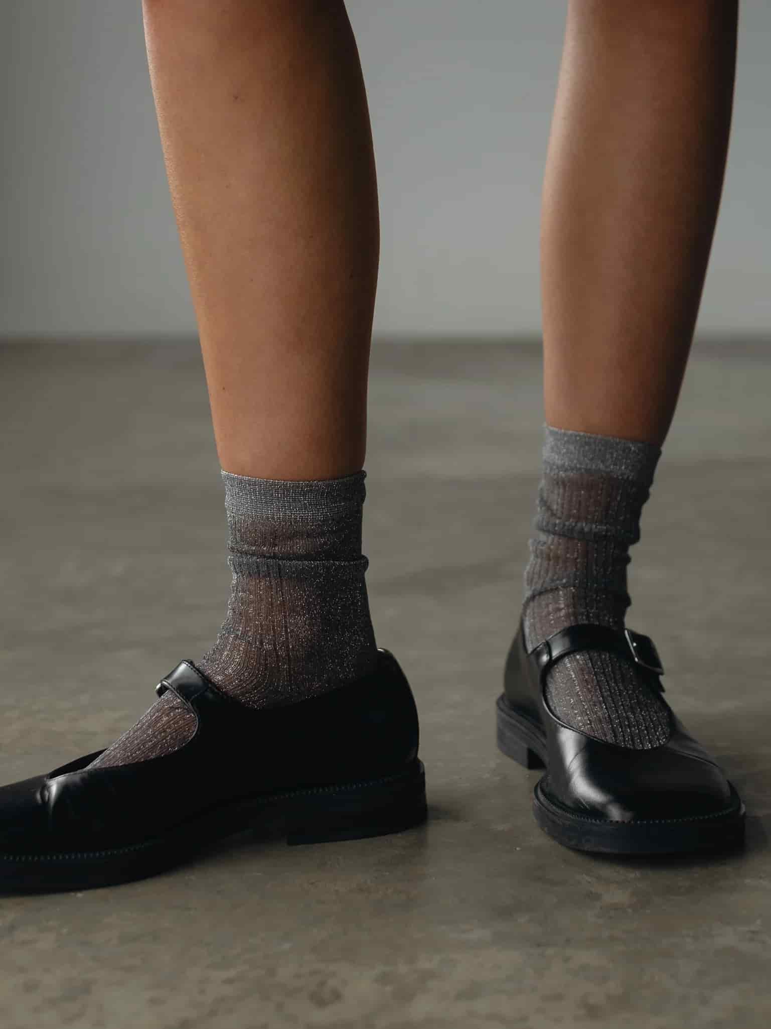 MESH SHINY SOCKS - PLATINUM - miniatura 17