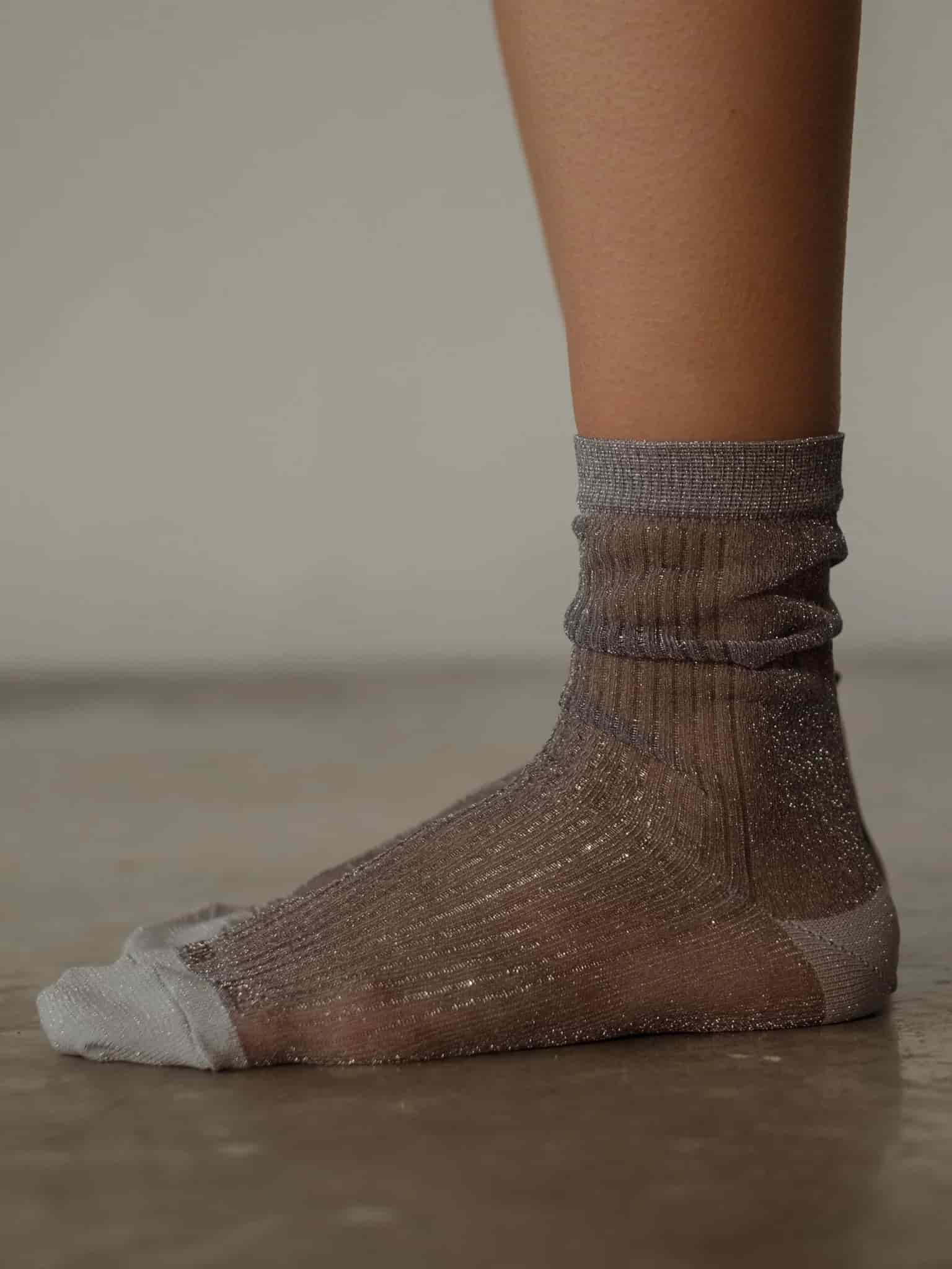 MESH SHINY SOCKS - PLATINUM - miniatura 15