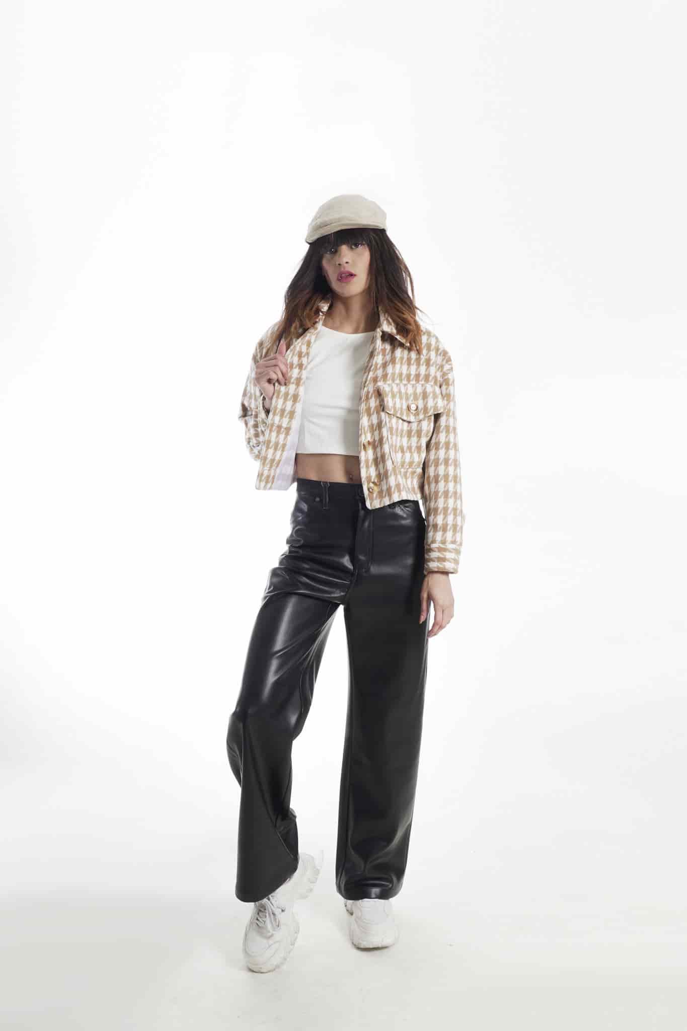 -Pantalon Wide leg cuero - miniatura 4