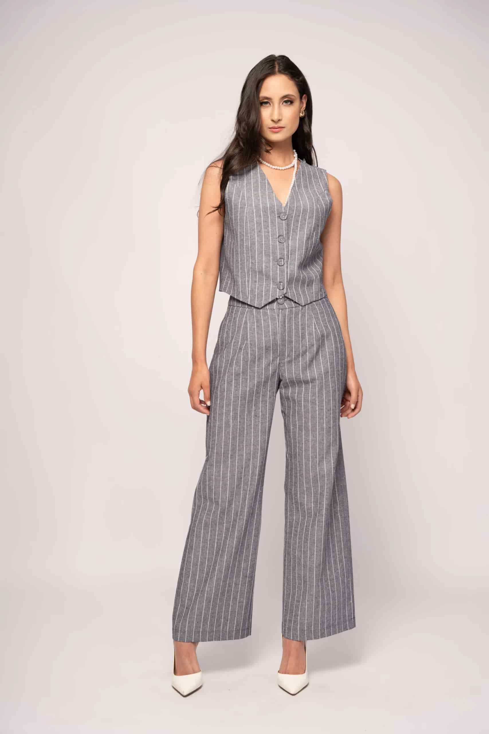 Pantalón Daniela, Raya diplomática Denim - miniatura 2