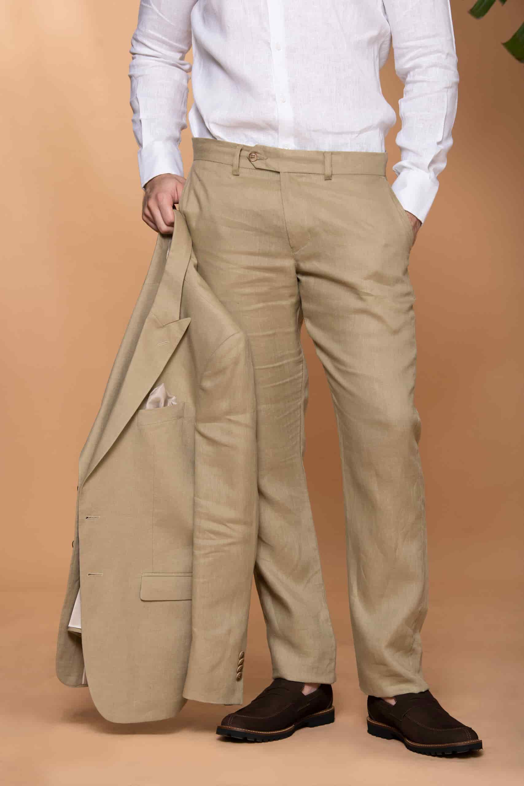 Traje Slim Fit 100% Lino Verde Aloe - miniatura 15