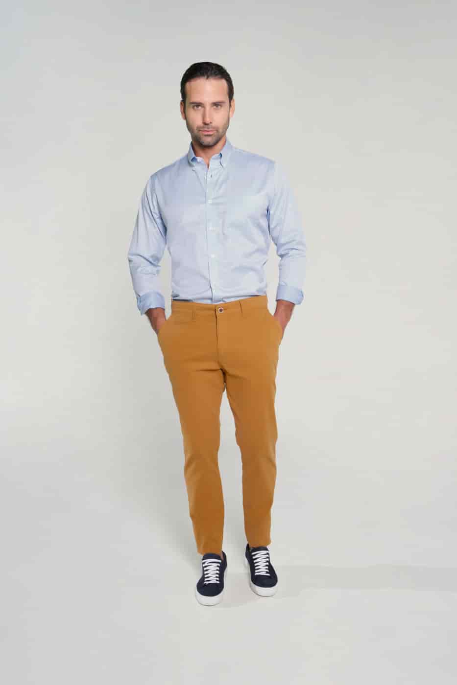 Pantalón Chino Slim Fit Dril Camel - miniatura 5