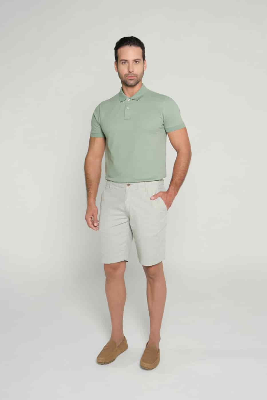 Bermuda Slim Fit Lino Sage - miniatura 3