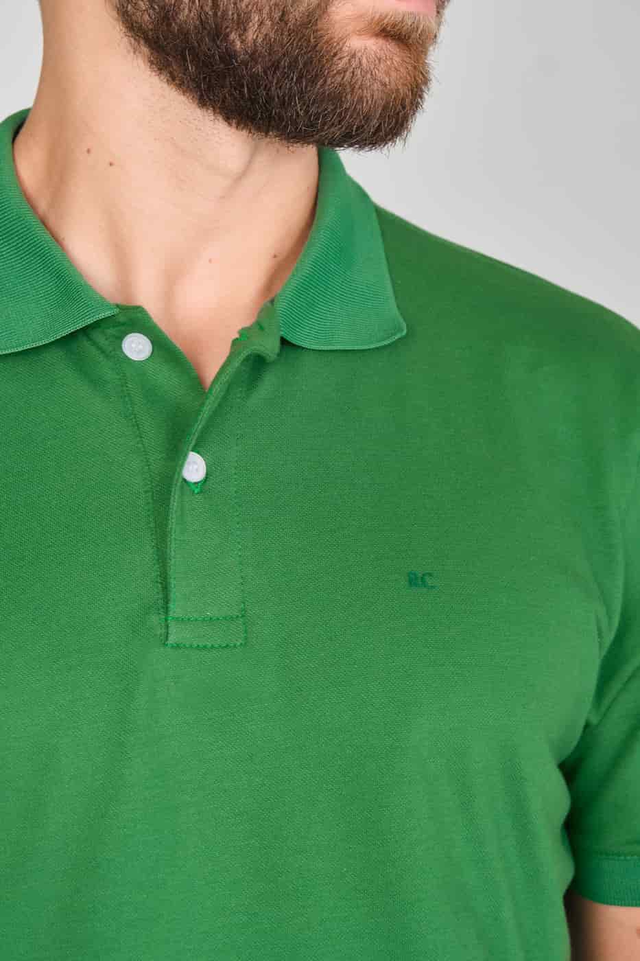 Camiseta Polo 100% Algodón Piqué Verde Oscuro - miniatura 7