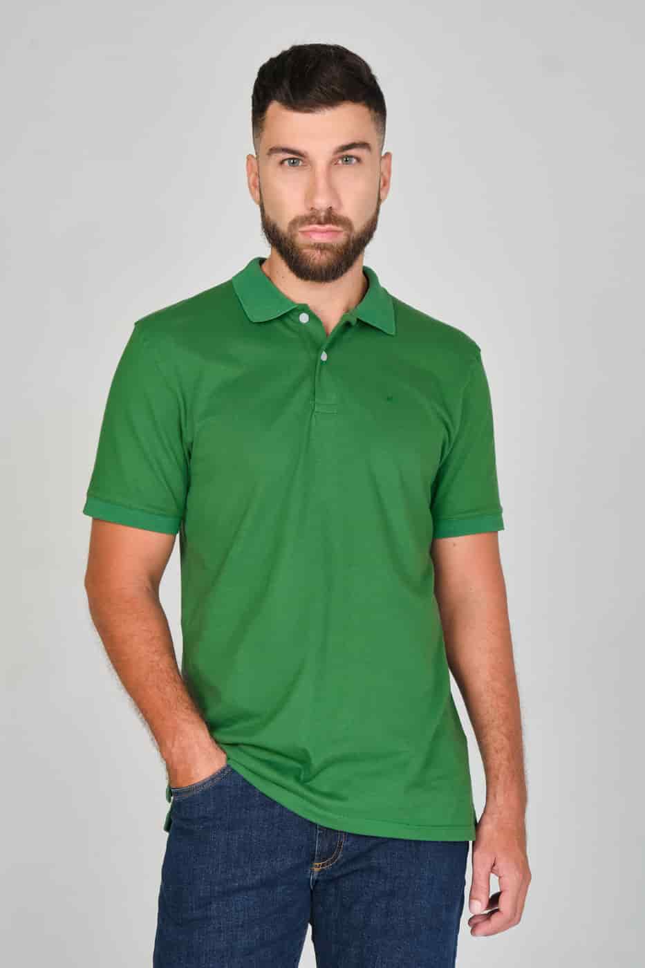 Camiseta Polo 100% Algodón Piqué Verde Oscuro - miniatura 5