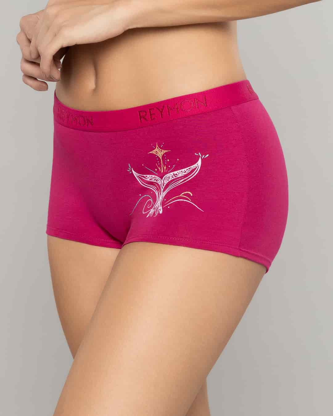 Boxer Femenino Tiro Alto en Algodón Estampado con Elástico Reymon Ref. 8010 - miniatura 16