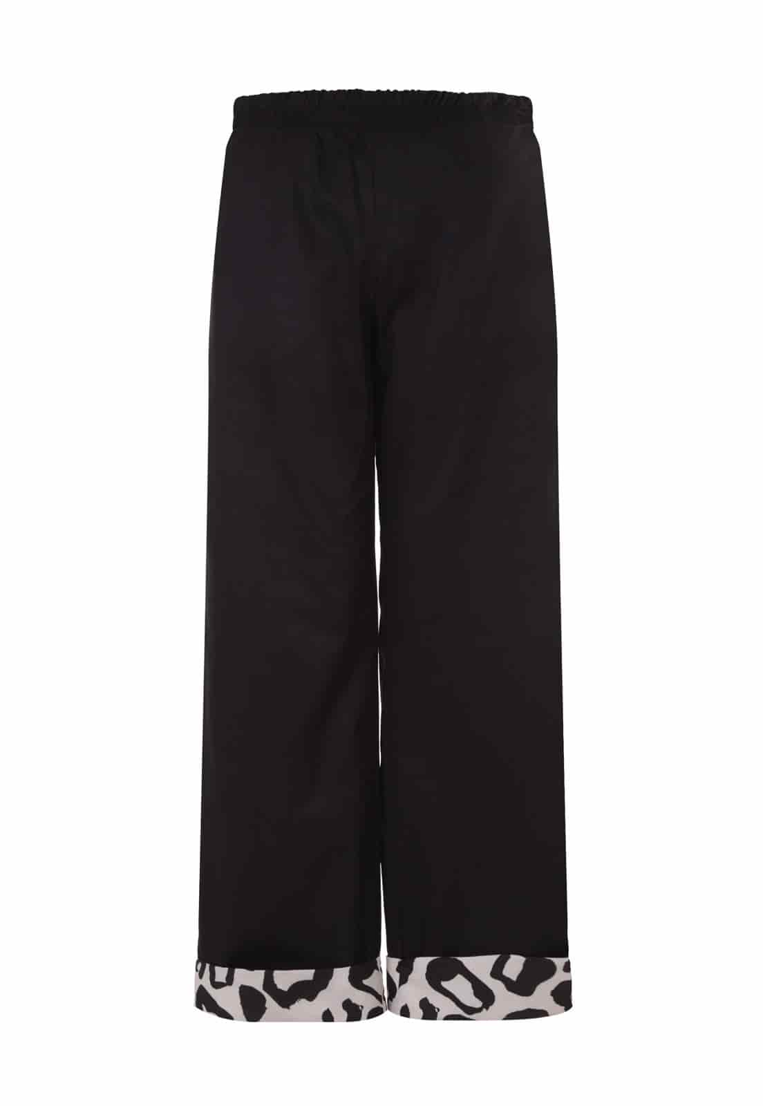 Black & Leopard Hem Pant - miniatura 2