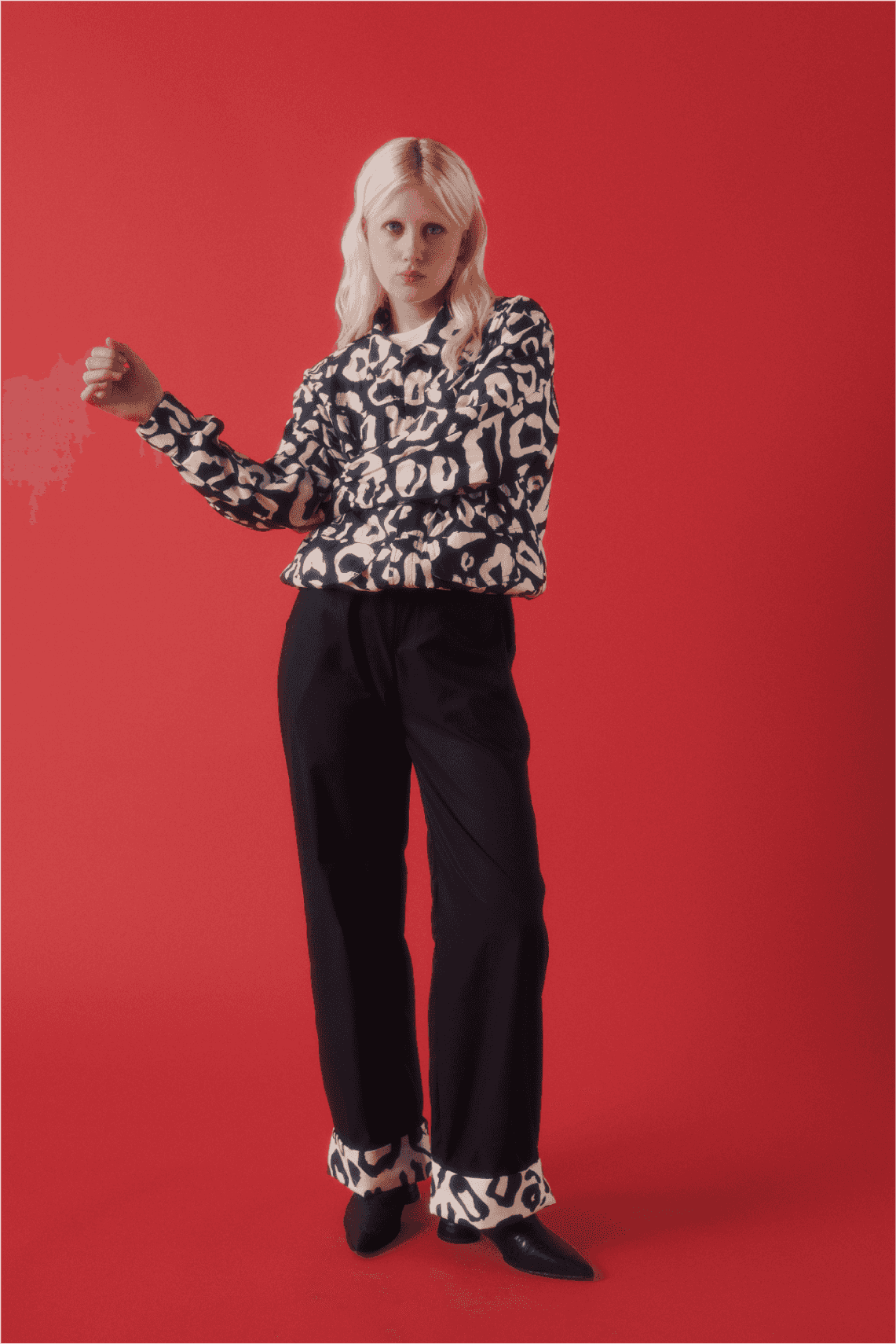 Black & Leopard Hem Pant - miniatura 1