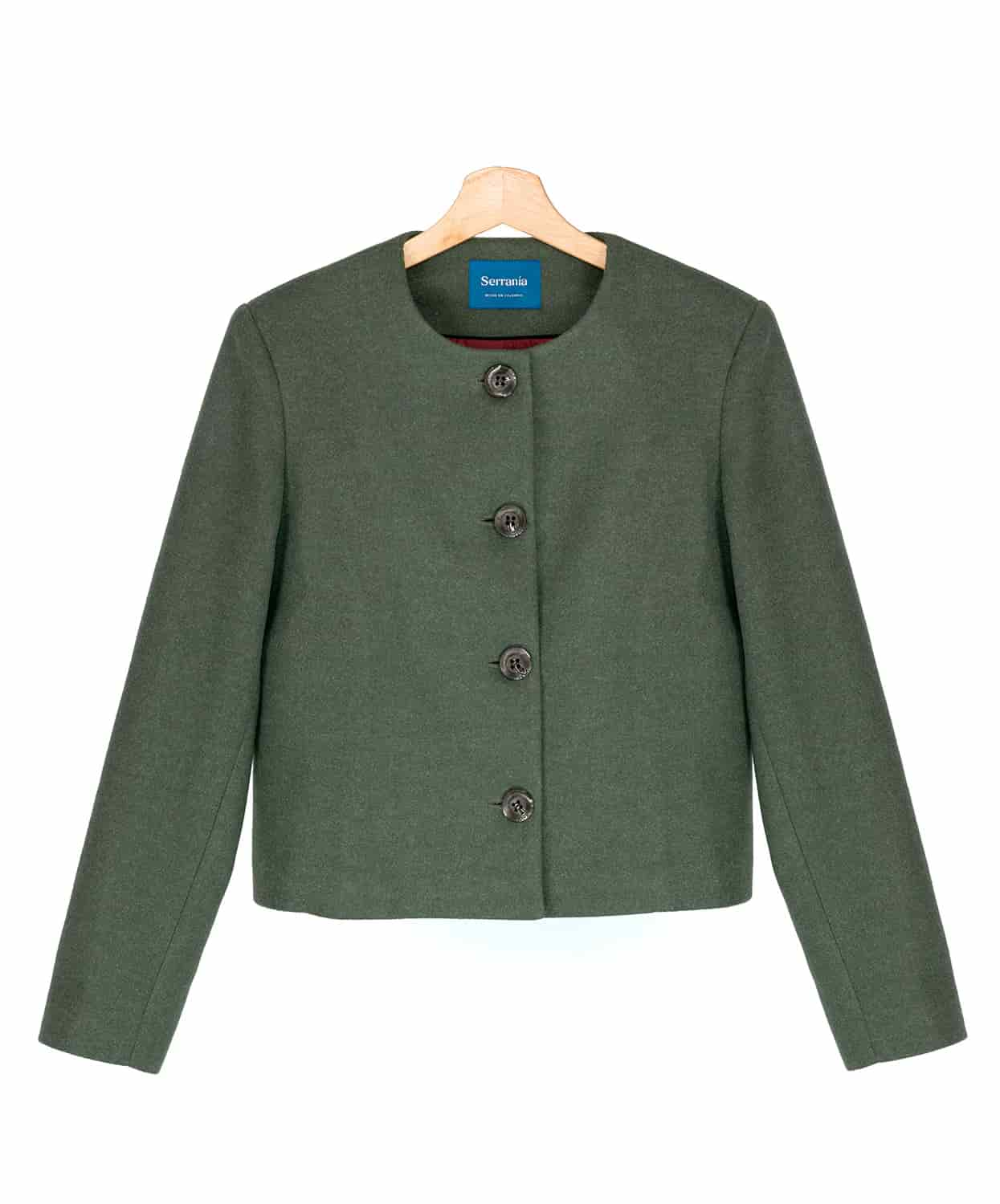 Chaqueta Cropped en Paño Verde Estocolmo - miniatura 3