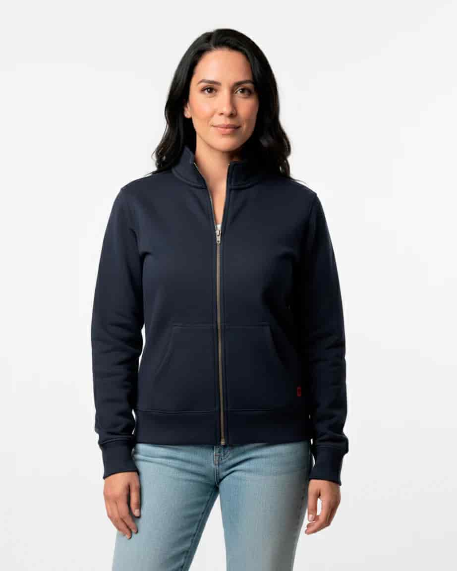 Buzo abierto sin capota mujer Azul Oxford - miniatura 18