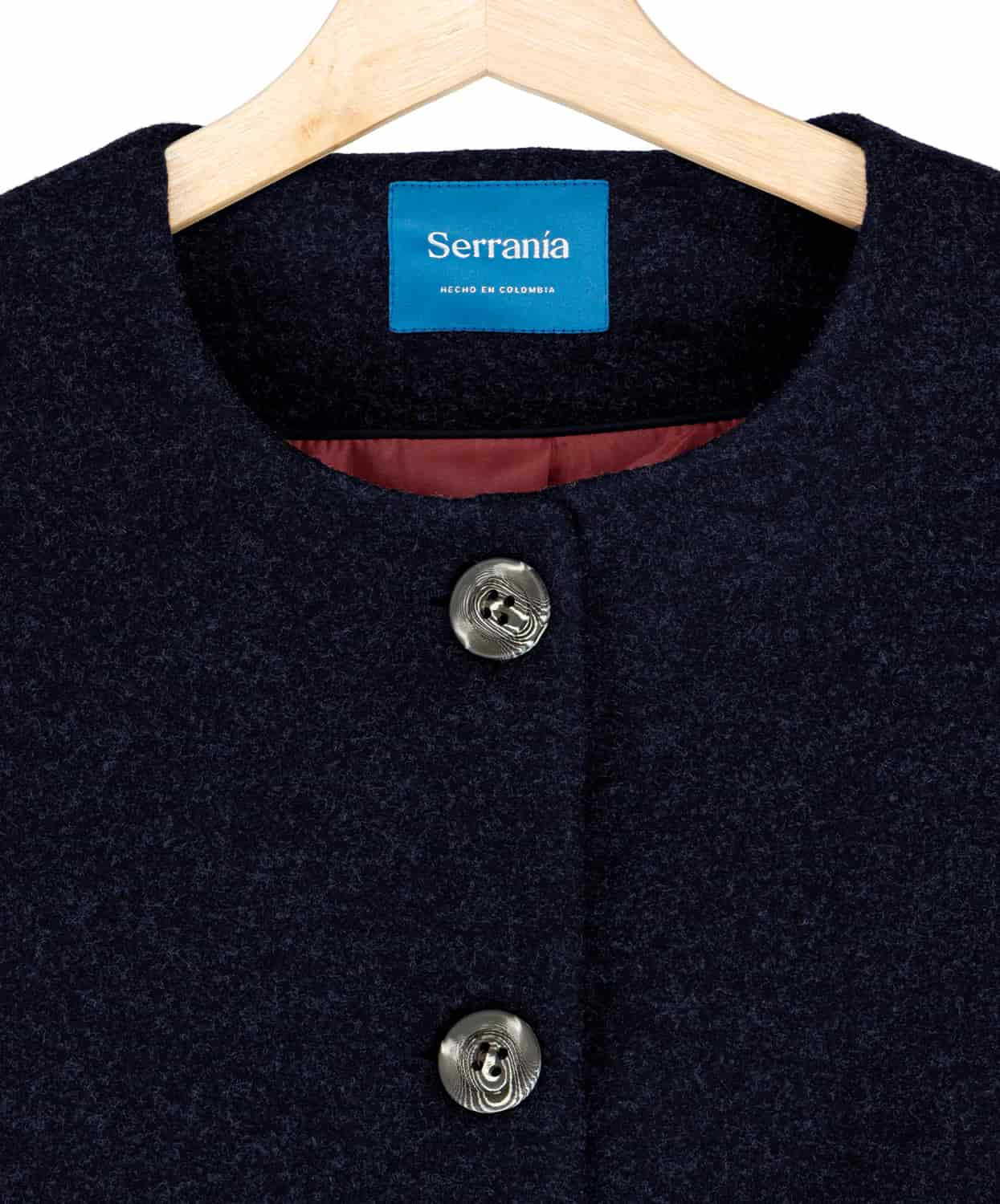 Chaqueta Cropped en Paño Azul Toronto - miniatura 5