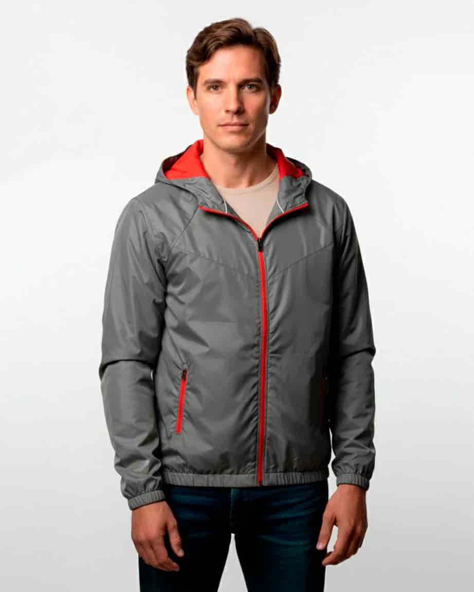 Chaqueta Cyclone Gris Con Cremallera Roja OUTLET - miniatura 2