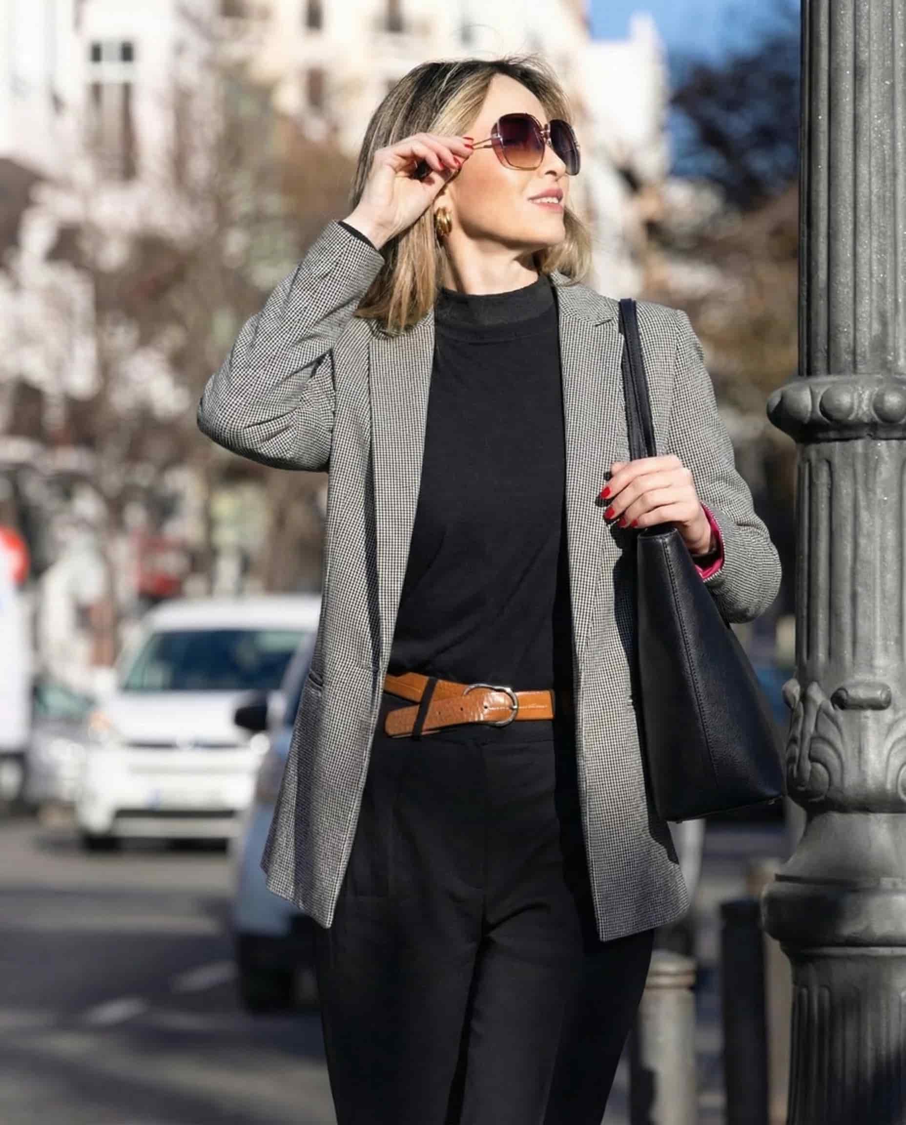 Blazer de Cuadros Negro New Napoles - miniatura 12