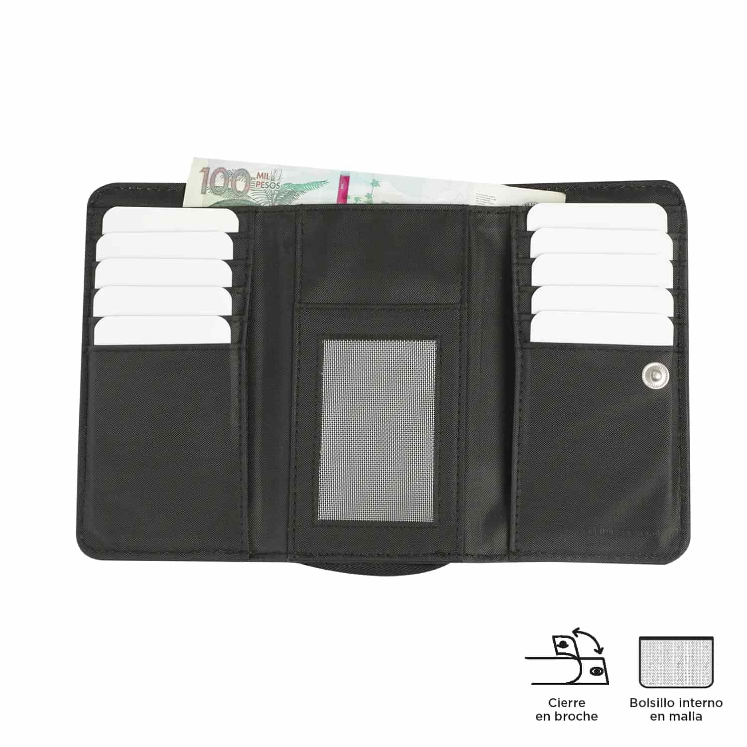 Billetera Texture Var con RFID Blocker Negra - miniatura 5