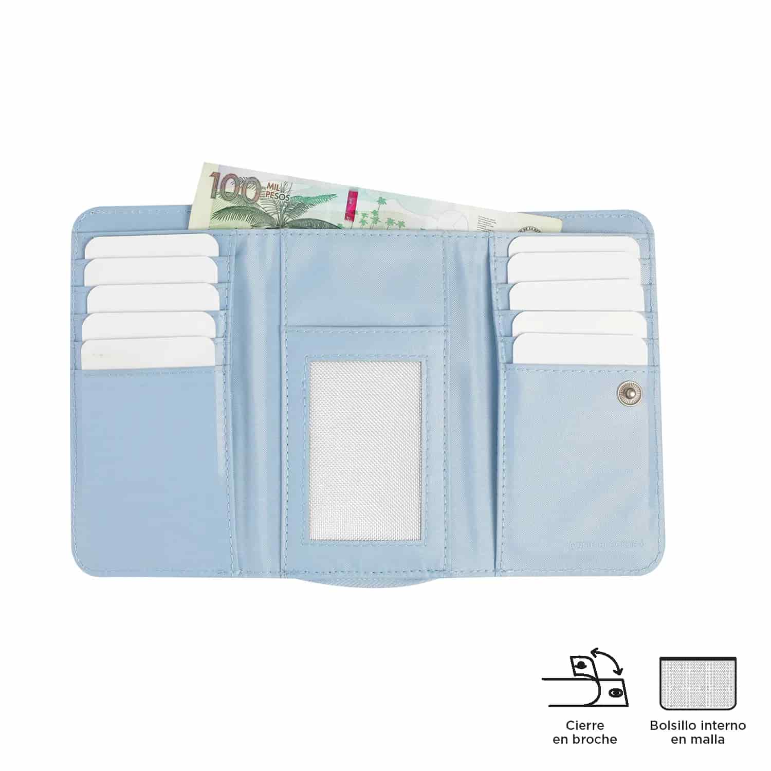 Billetera Texture Var con RFID Blocker Azul - miniatura 9