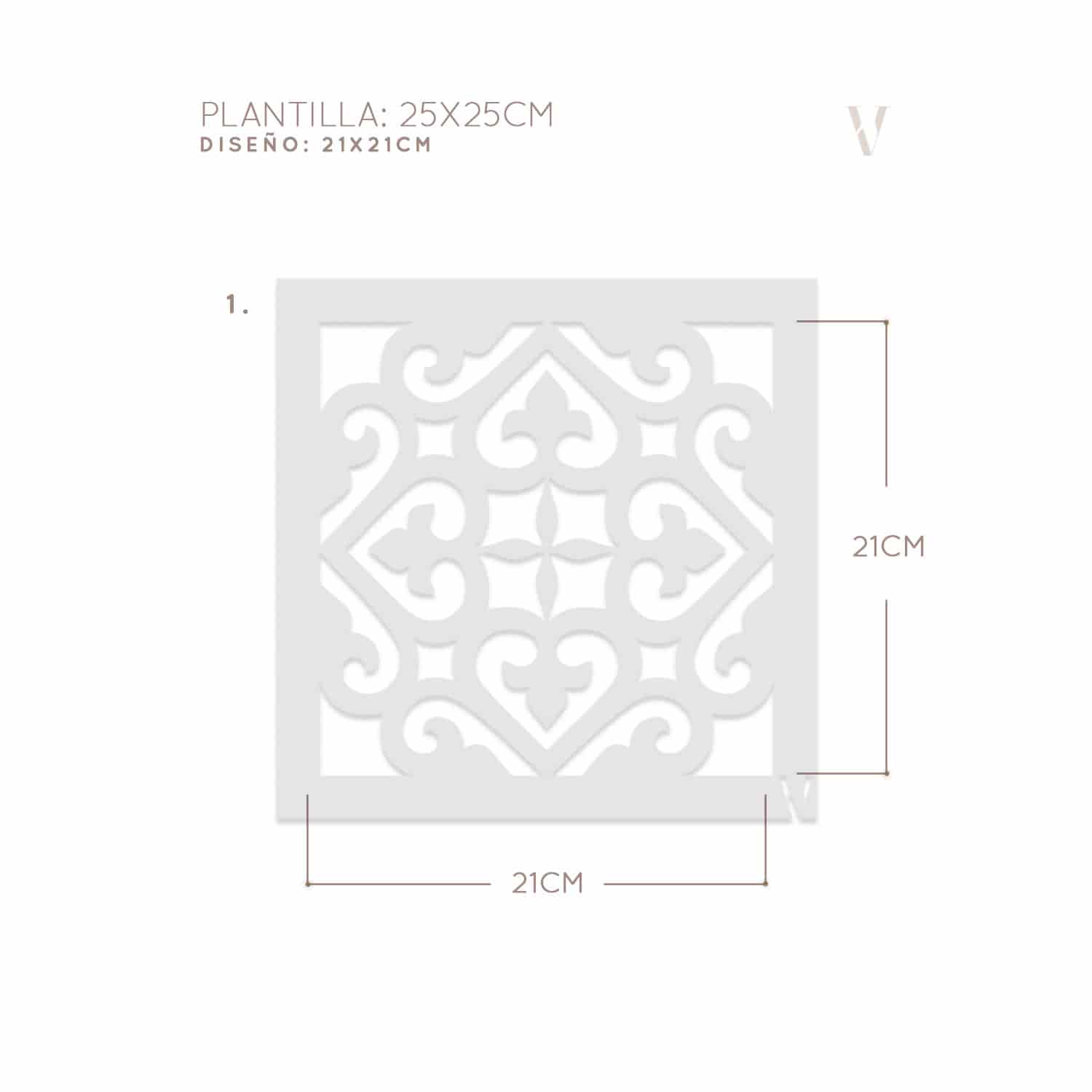 Plantillas para pintar, Vamarú Stencils, Colección Mosaico 25x25cm, 4und - miniatura 3