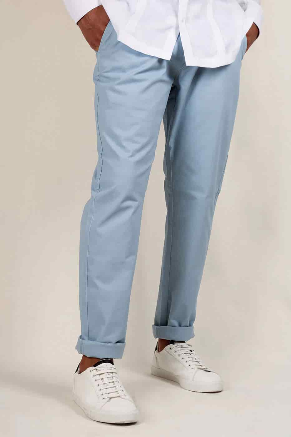 Pantalón Classic Fit Dril Azul Claro - miniatura 2