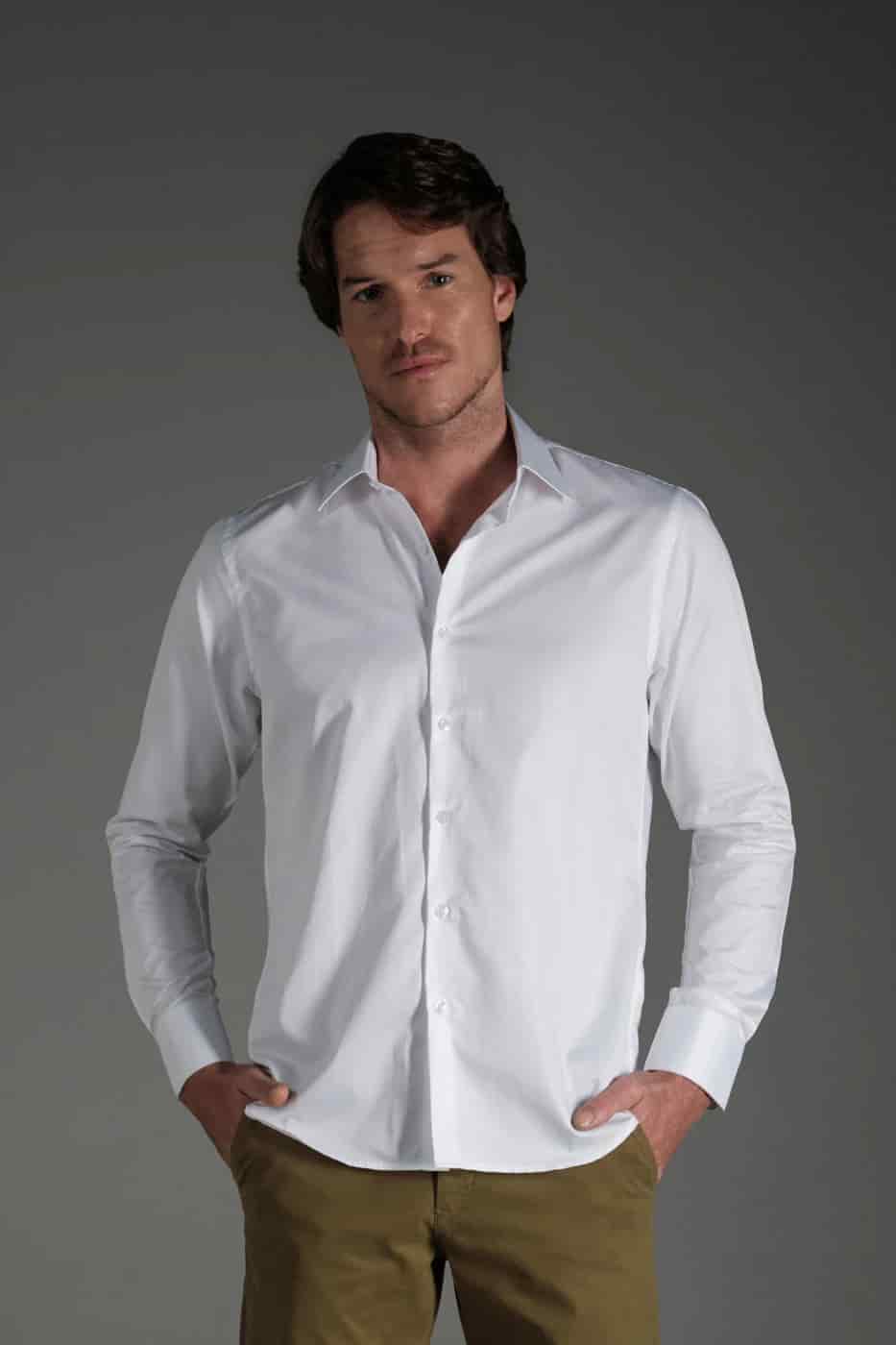 Camisa Classic Algodón Blanco Saten - miniatura 5