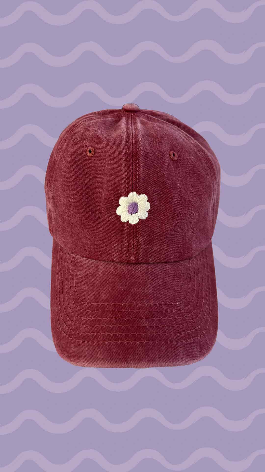 gorra flor bordada - roja - miniatura 2