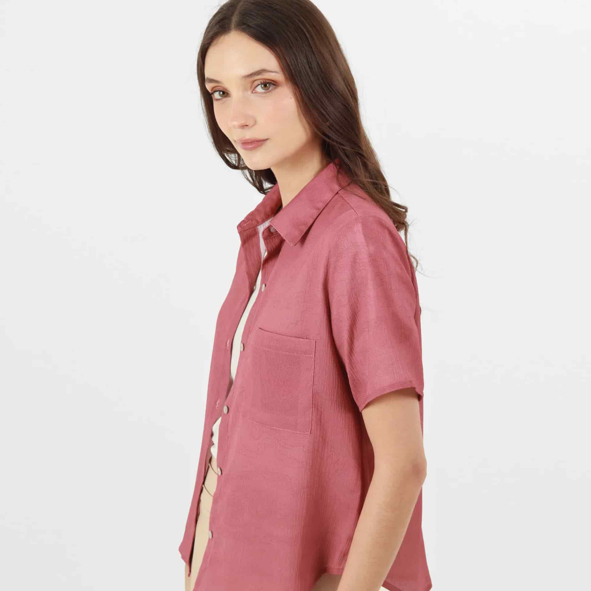 Blusa Cuello Camisero Manga Corta - miniatura 37