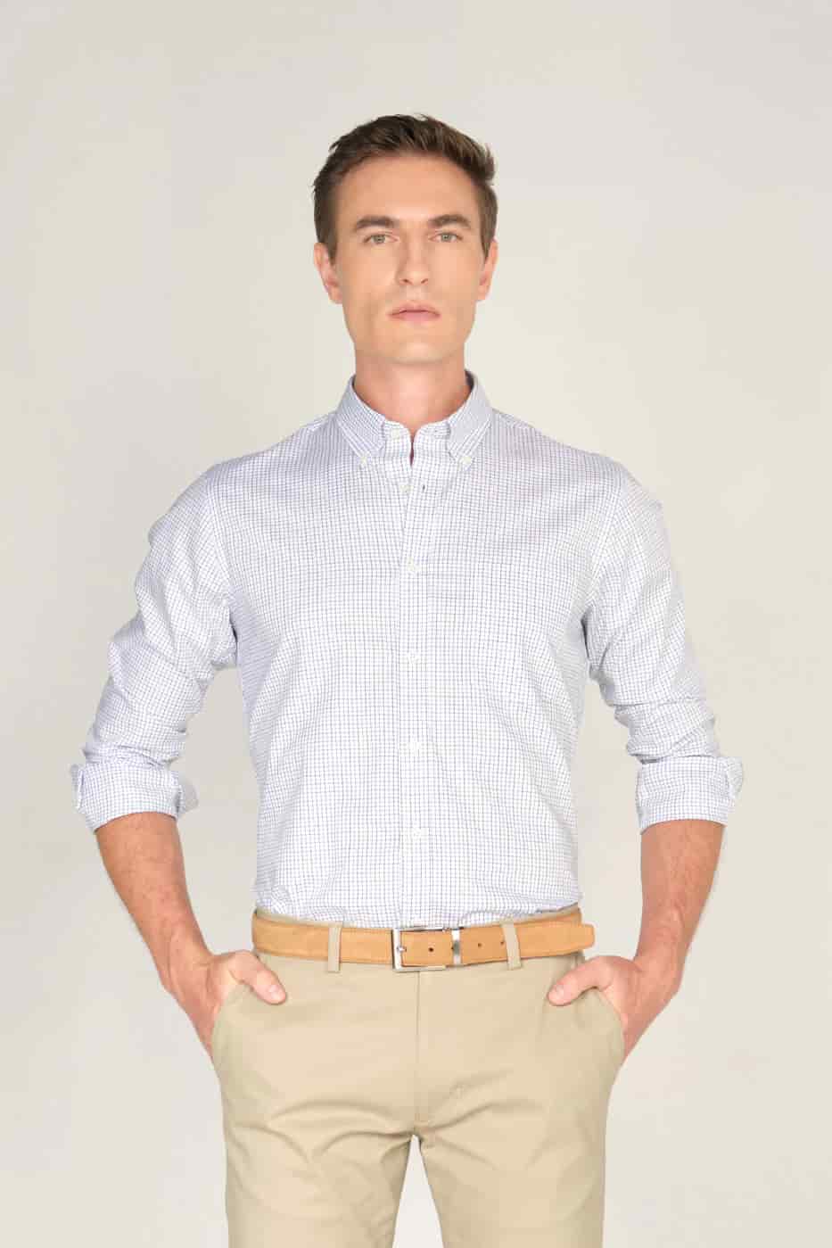 Camisa Classic Bd Algodón Blanco Cuadros - miniatura 2