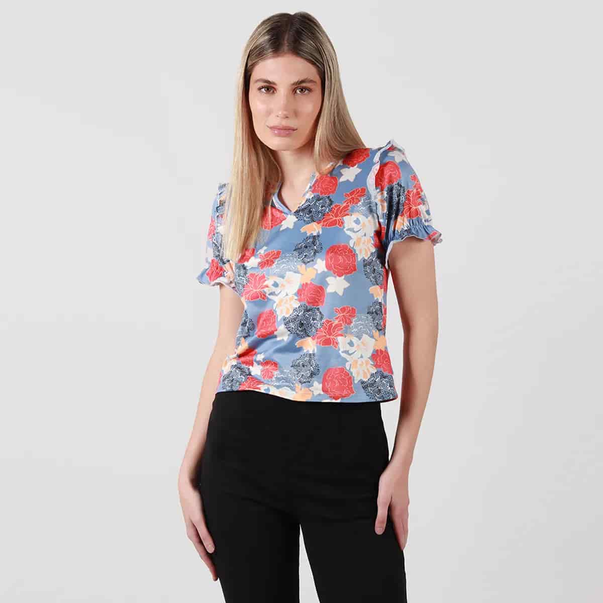 Camiseta cuello V manga corta - miniatura 29