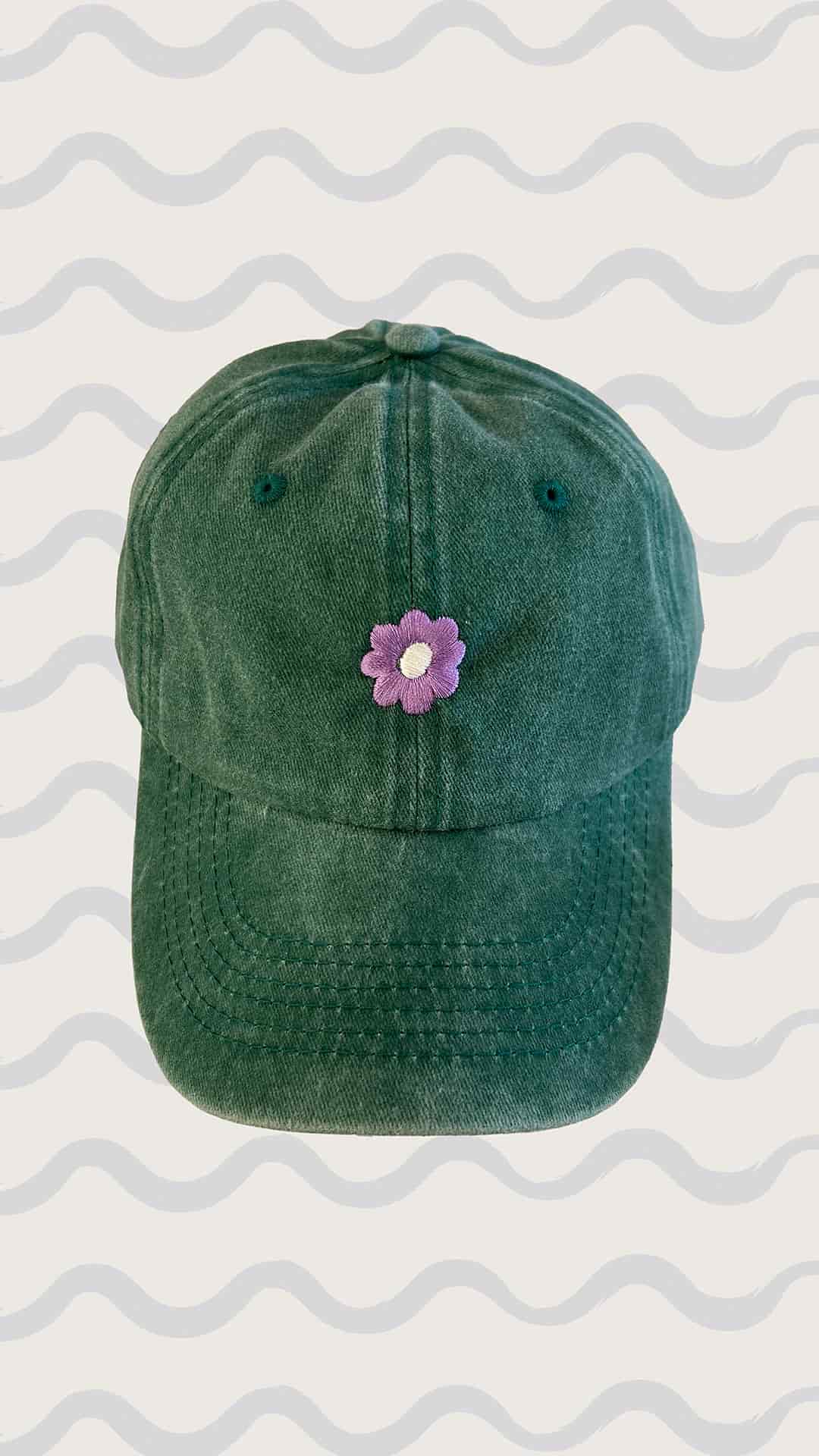 gorra flor bordada - verde - miniatura 3
