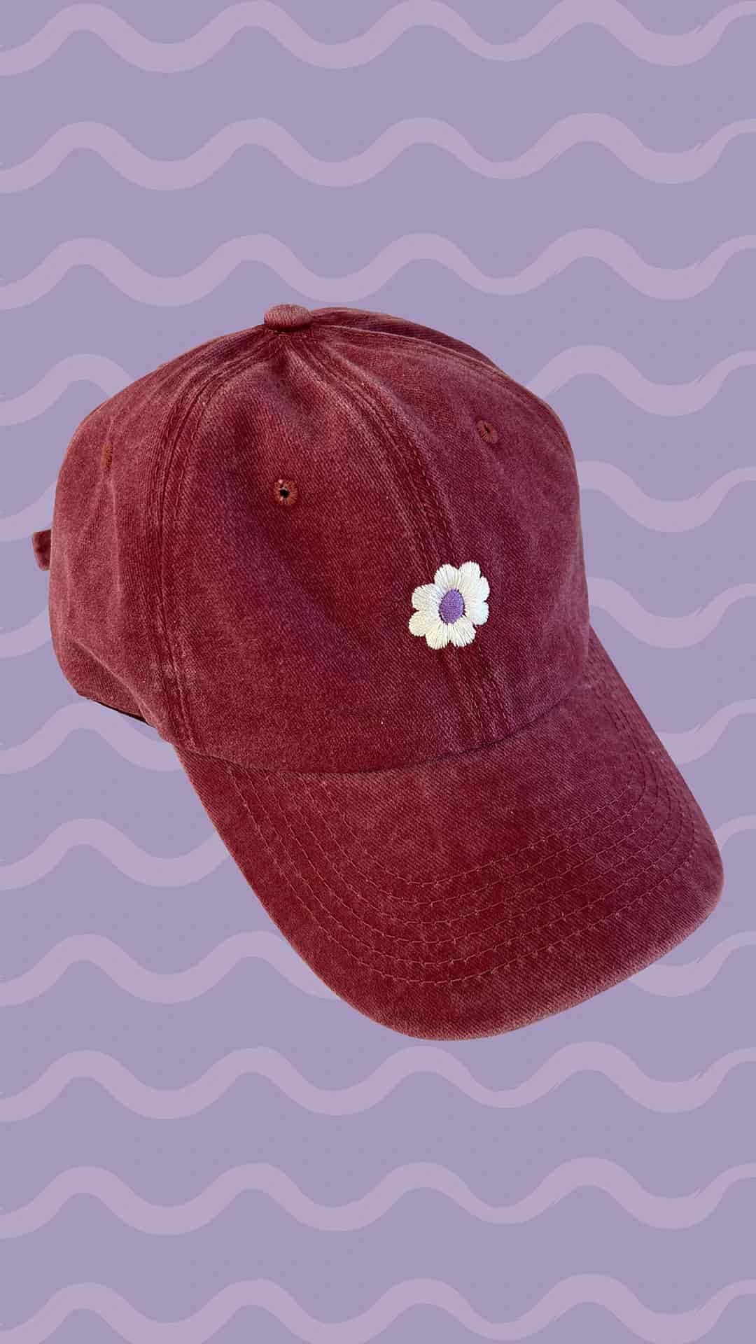 gorra flor bordada - roja - miniatura 1