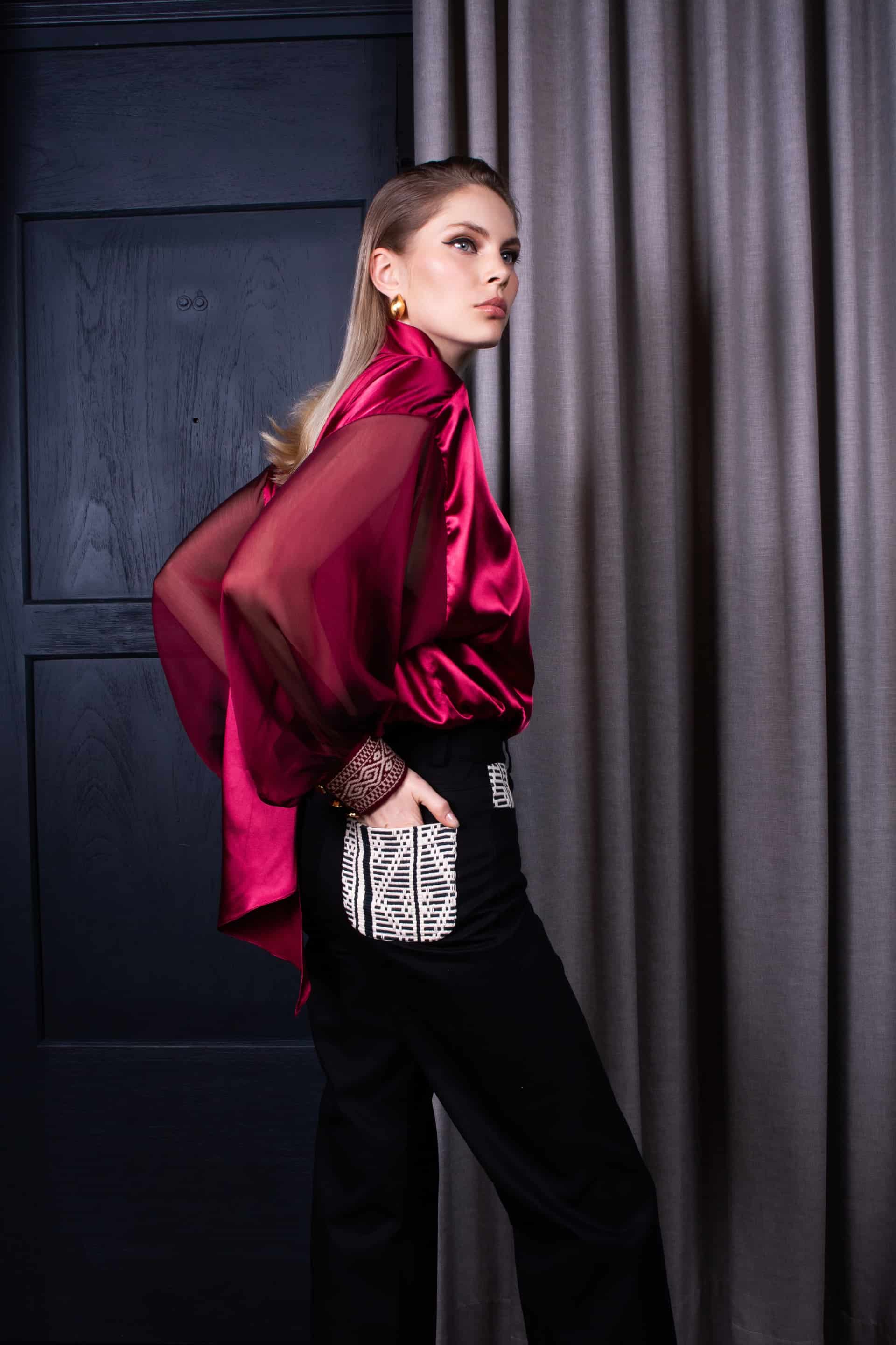 Blusa Chiffon Brisa DE Vino - miniatura 3