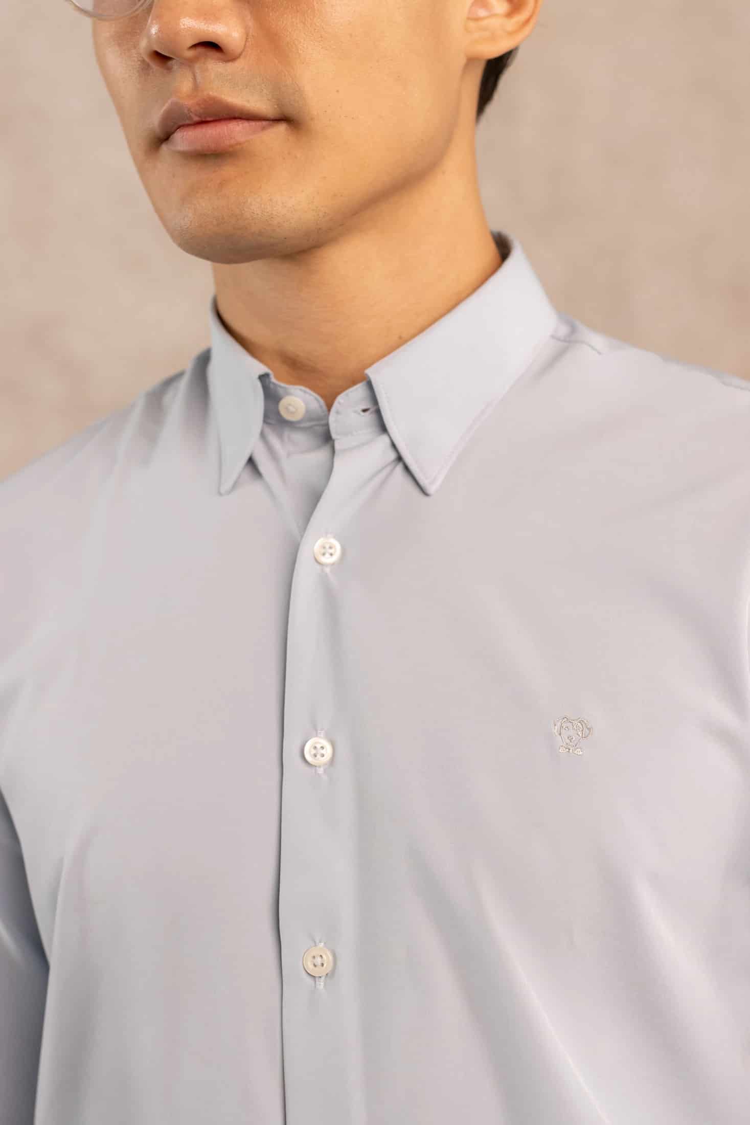 Camisa Performance Antiarrugas Gris Stone - miniatura 2