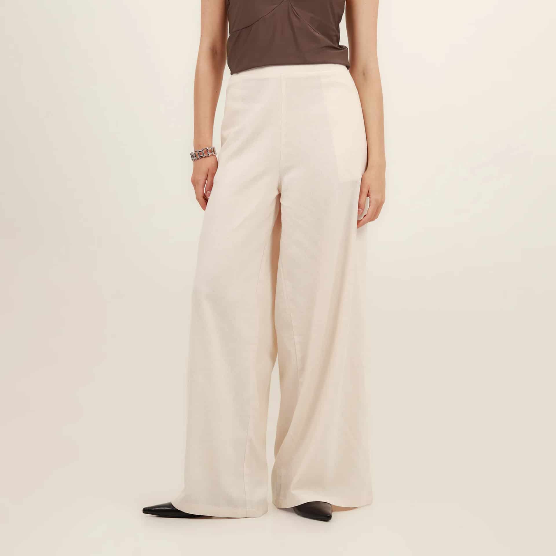 Pantalón palazzo bota ancha con elastico en cintura - miniatura 3