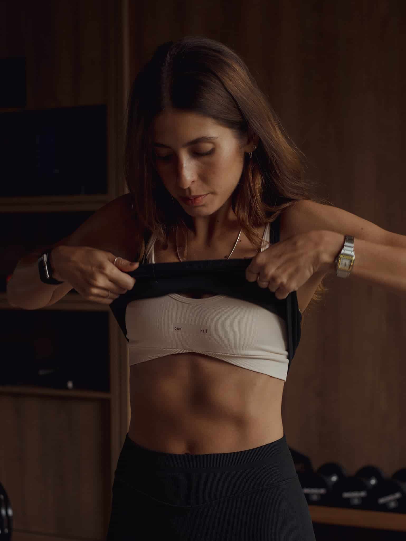 OVERLAY SEAMLESS CROP TOP - SHADOW - miniatura 6