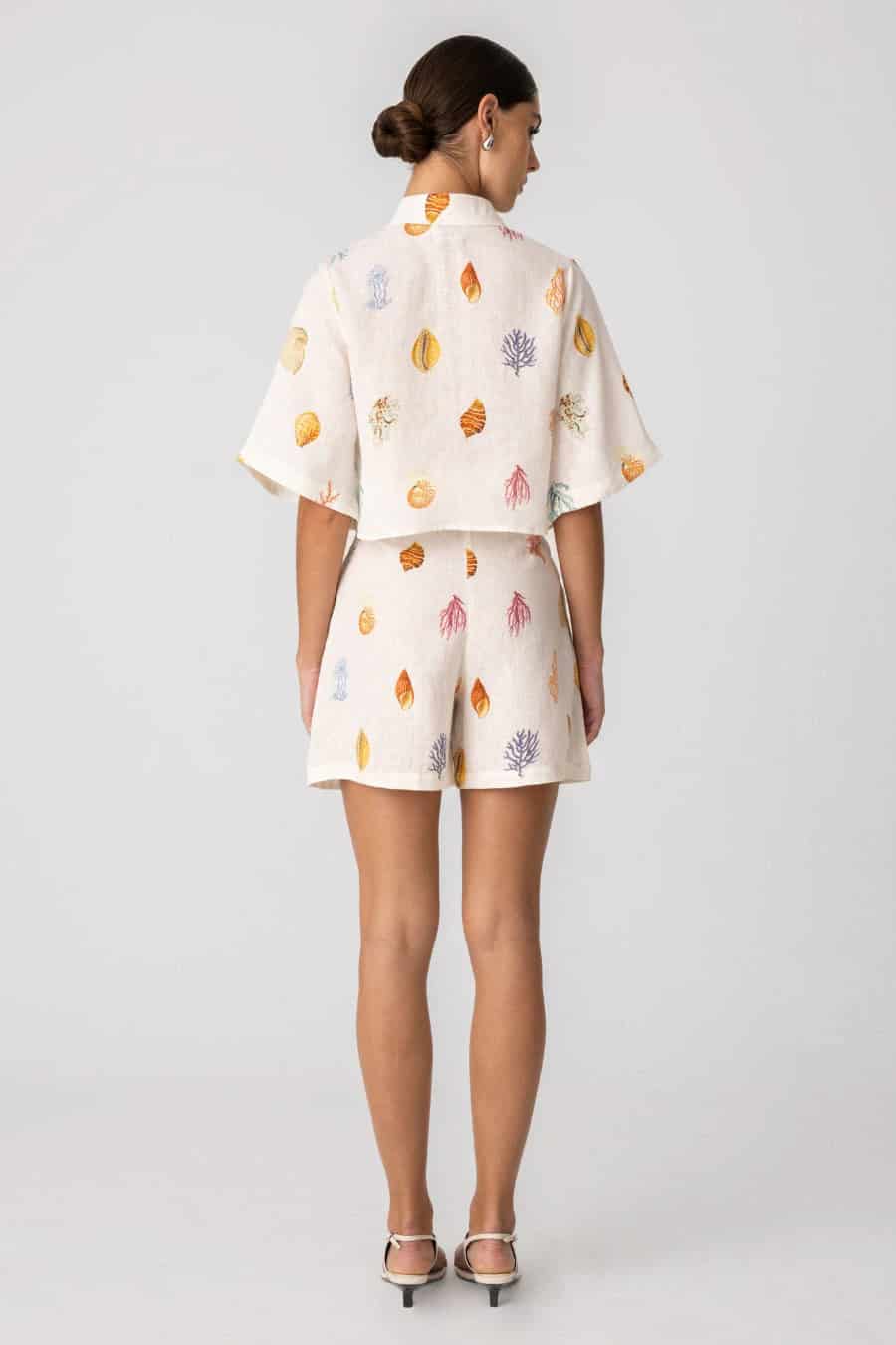 Women's linen shirt white zuyder - miniatura 2