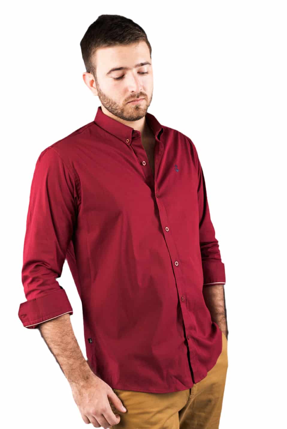Camisa Rojo Oscuro A Navy - miniatura 2