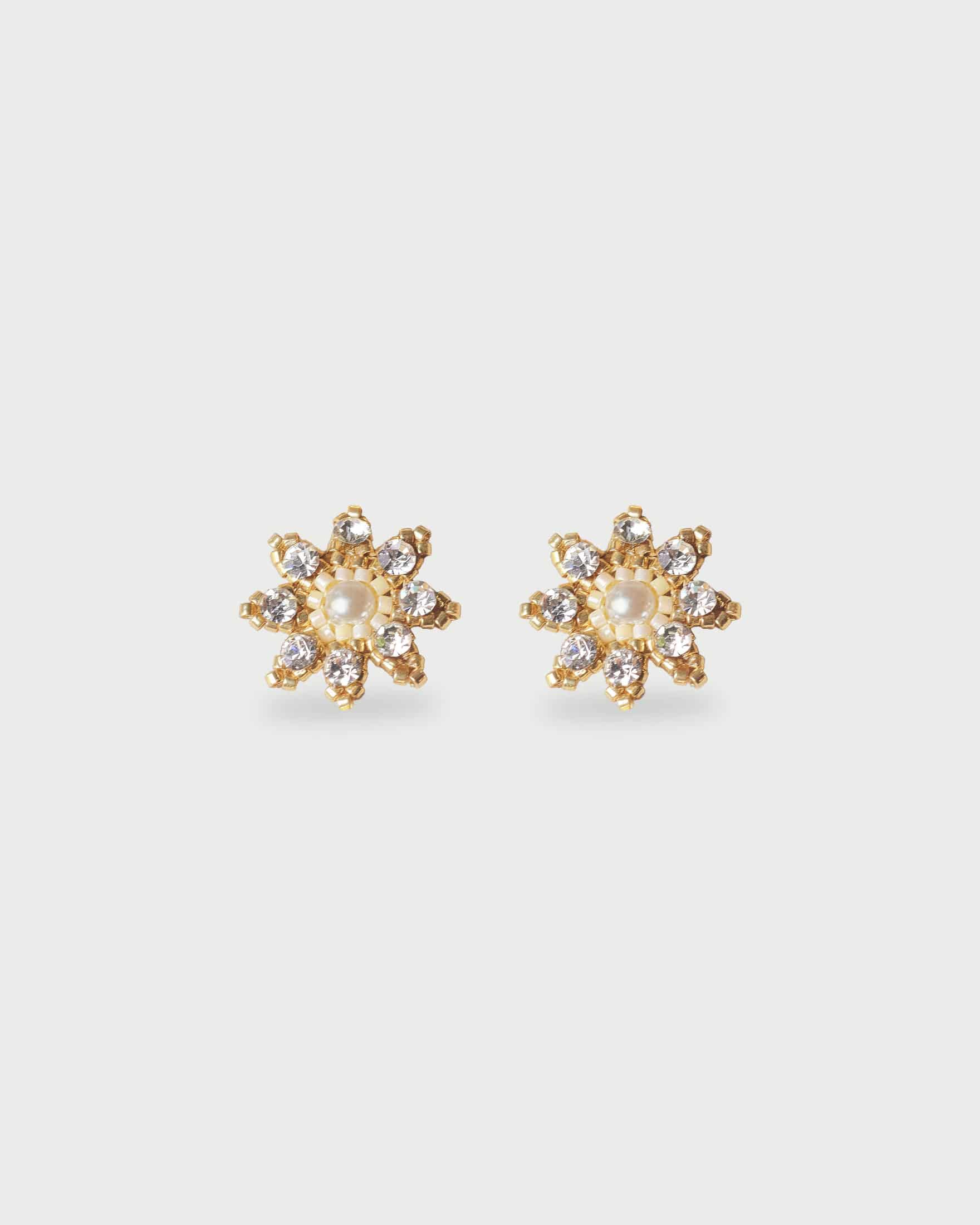 Aretes Tejidos Flor Mini - miniatura 1