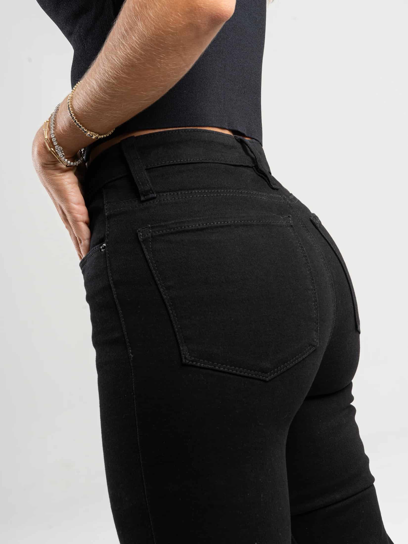Ref: 064076  Jean skinny stretch, tiro alto, tono negro. - miniatura 2