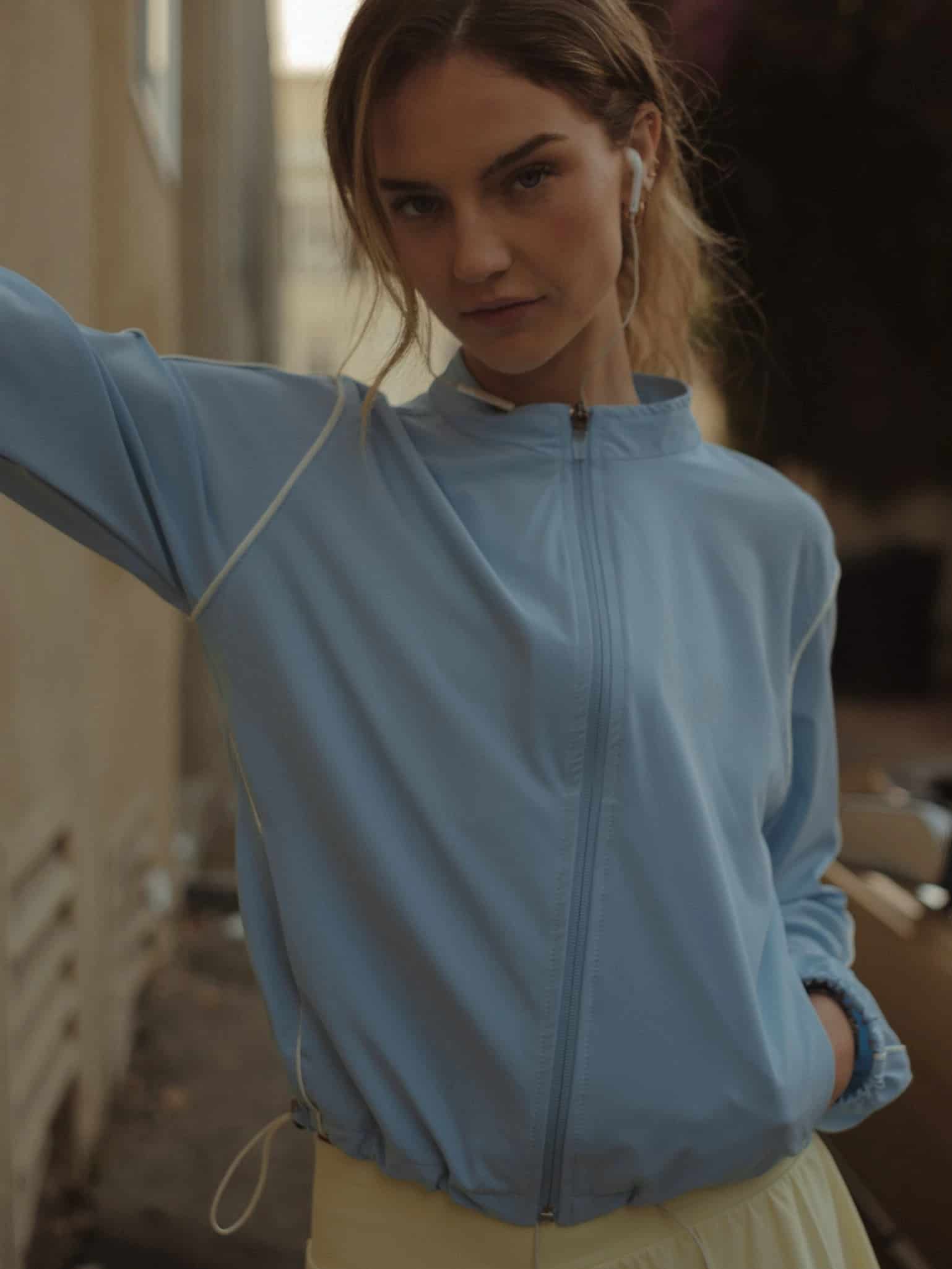 LINE WINDBREAKER JACKET - BABY BLUE - miniatura 1