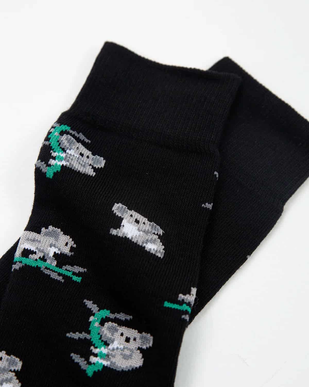 Medias Algodón Estampado Koalas - Fondo Negro - miniatura 2