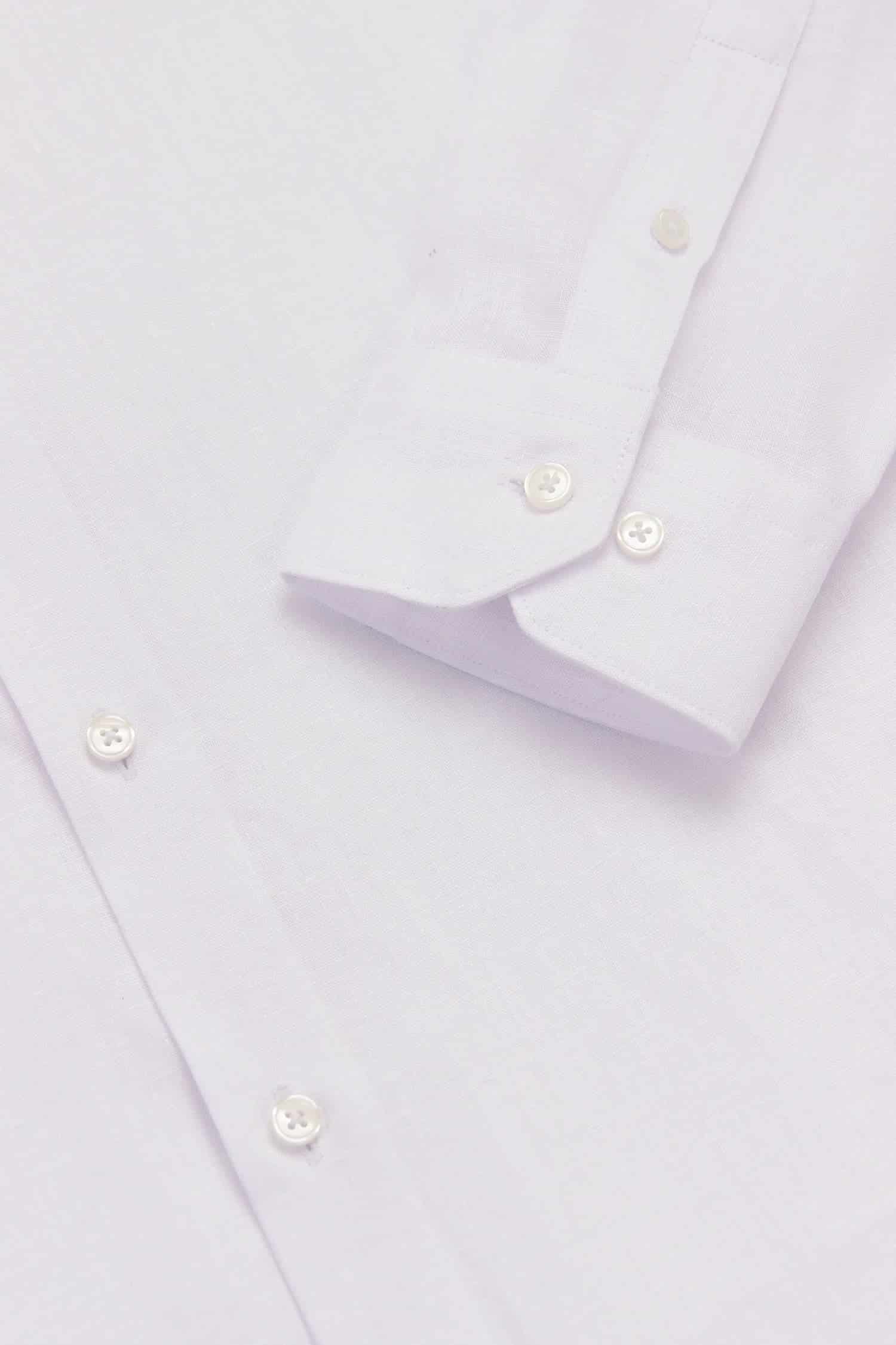 Camisa Button Under Lino Blanco - miniatura 3