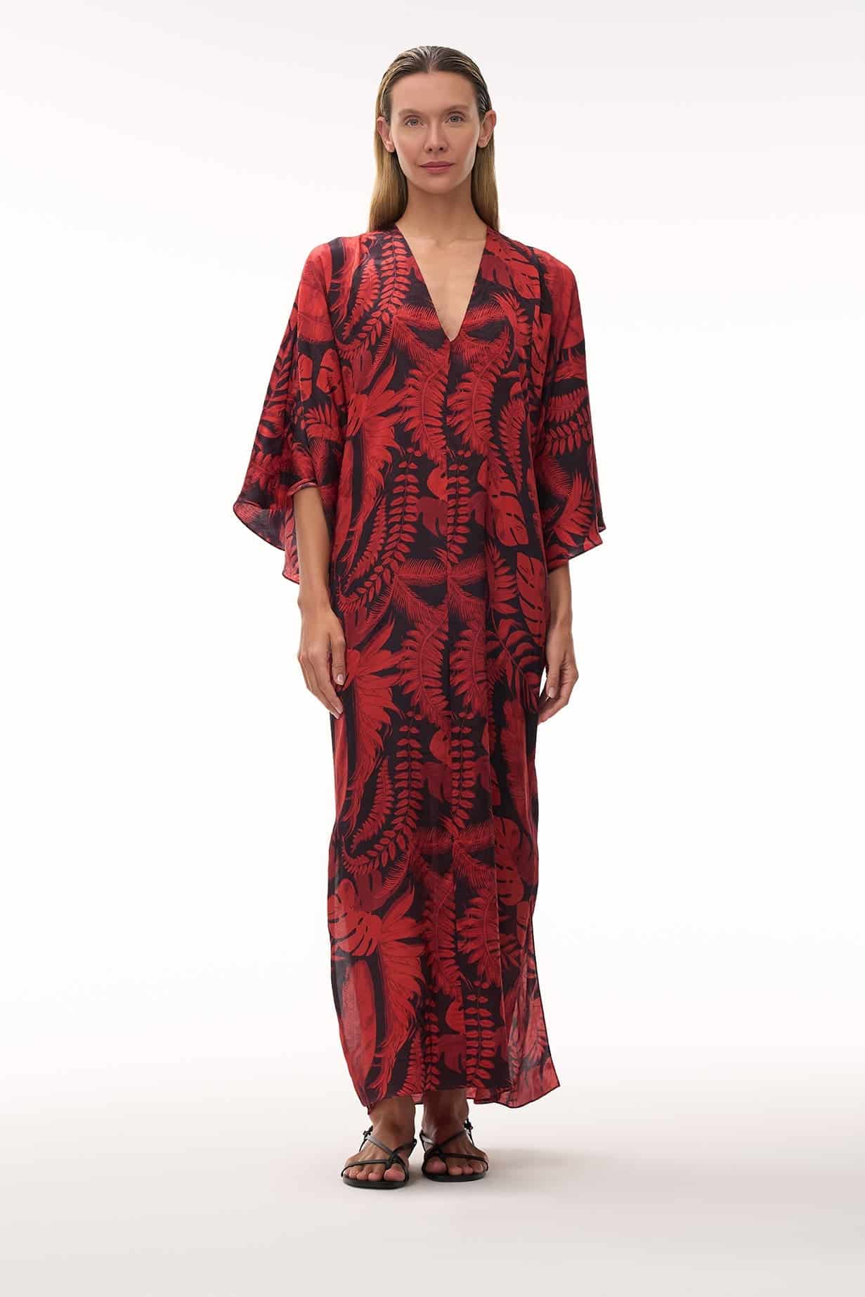 Mercedes Silk Jacquard Tunic / Cherry Rainforest - miniatura 2