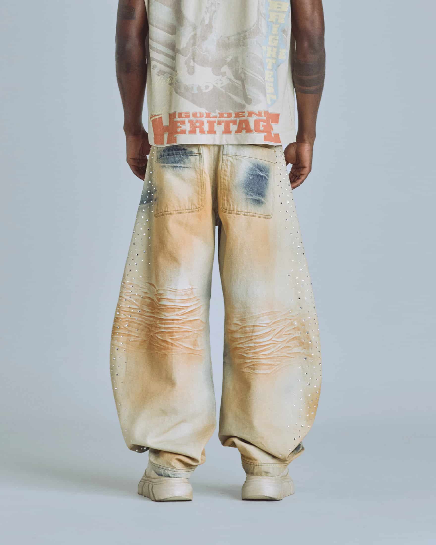 Golden Heritage Pearled Barrel Jeans Oasis Blue - miniatura 7