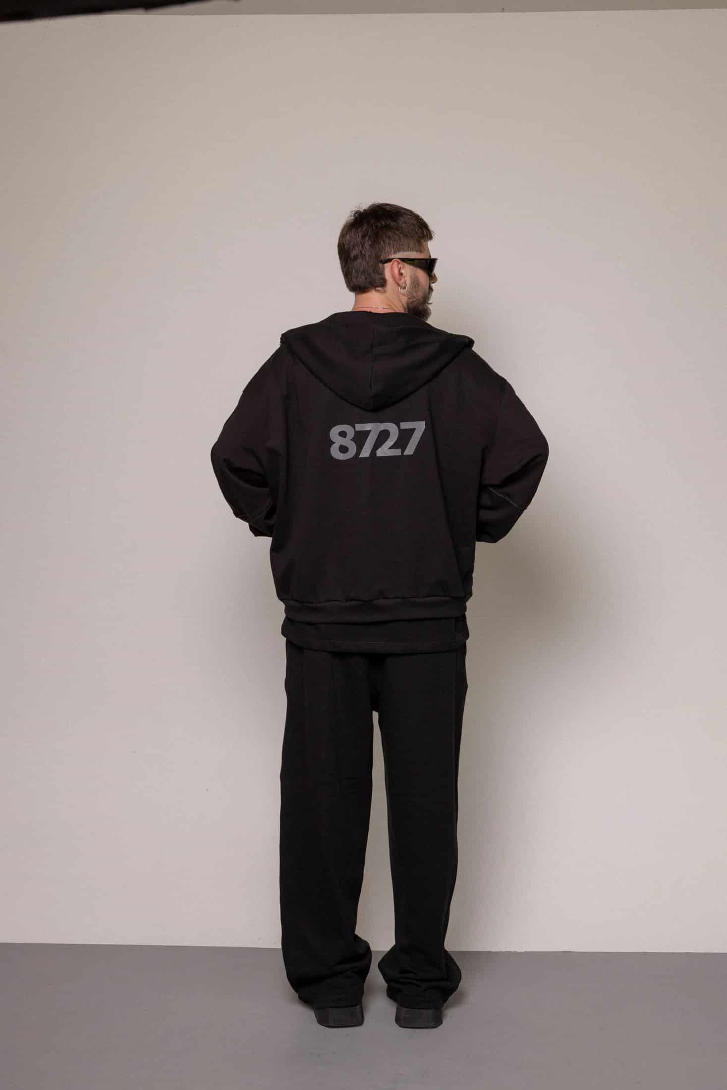 SET HOODIE Y SUDADERA 8727 -NEGRO - miniatura 5
