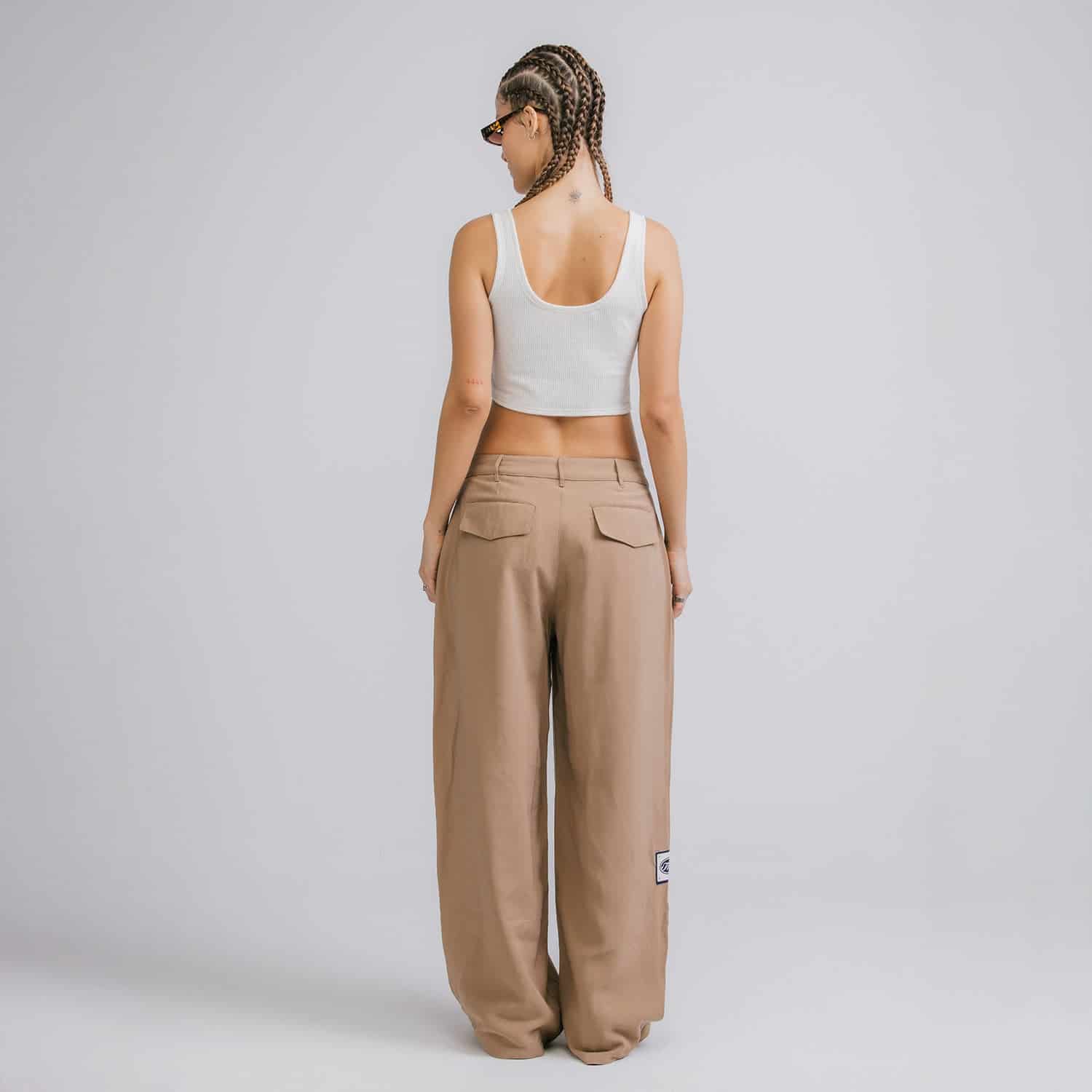 Wide Leg Trousers - Khaki - miniatura 3