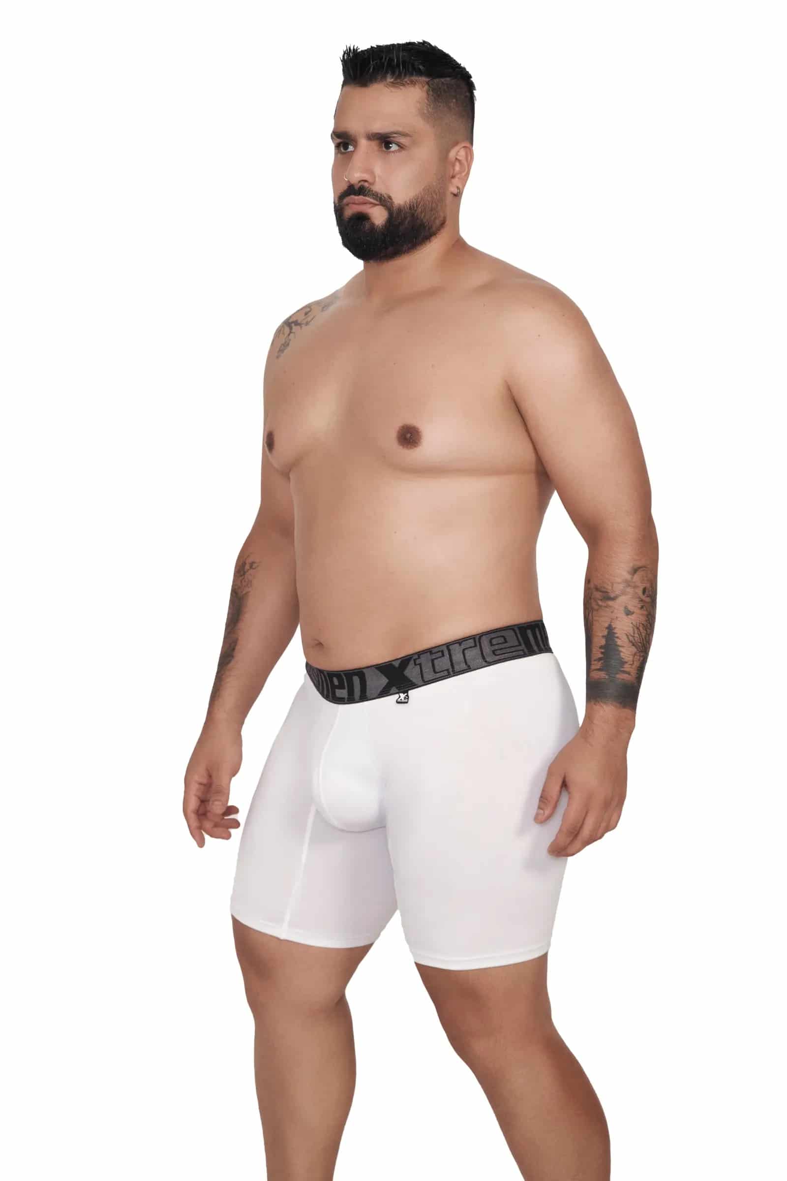 BOXER MICROFIBRA FONDO ENTERO EXTRAGRANDE BLANCO - miniatura 4