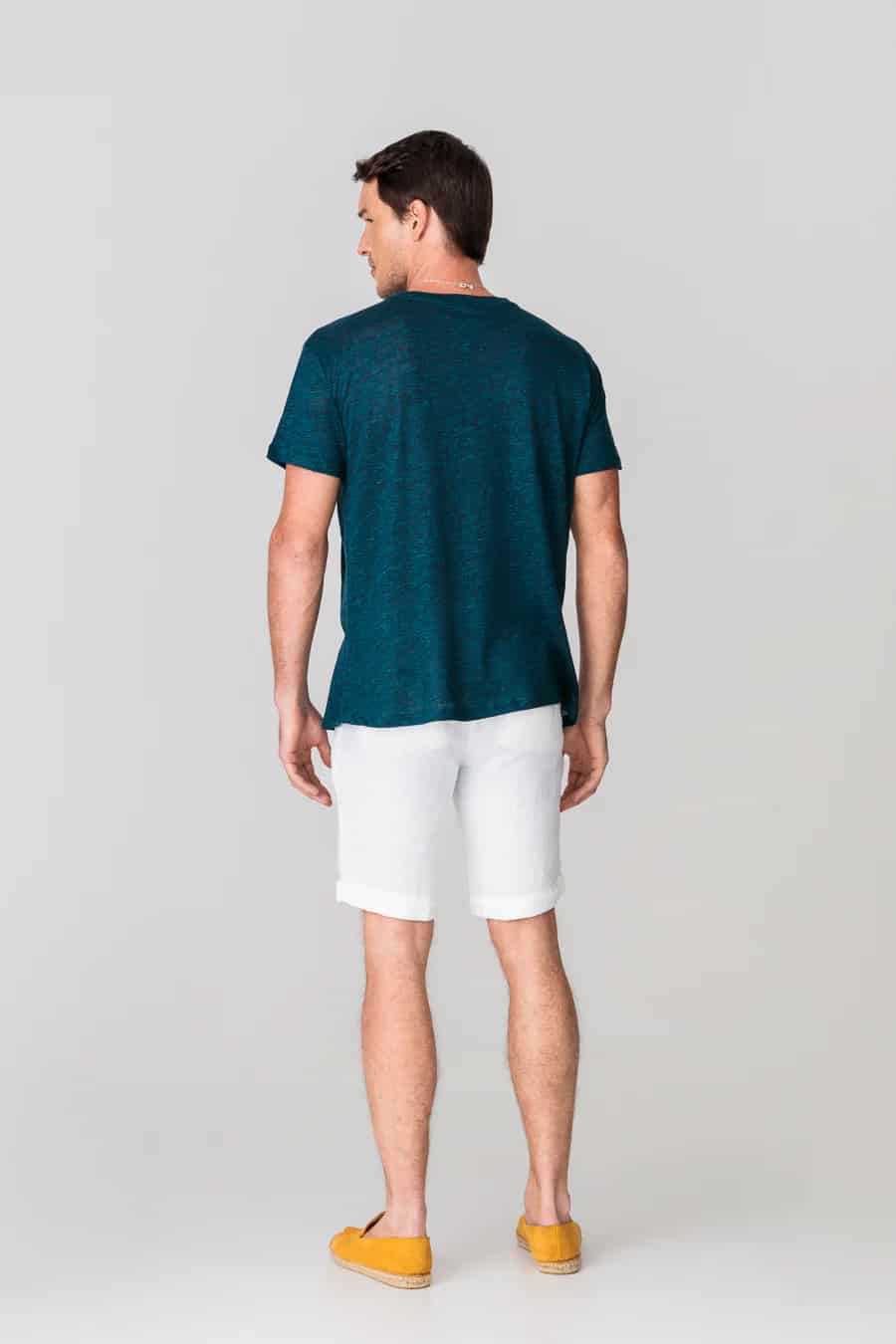 Men's linen bermuda white - miniatura 8